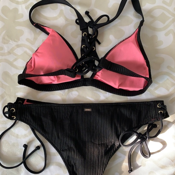 🟣 PINK Victoria Secrets Black Mini Cheeckster Bikini - Picture 2 of 3